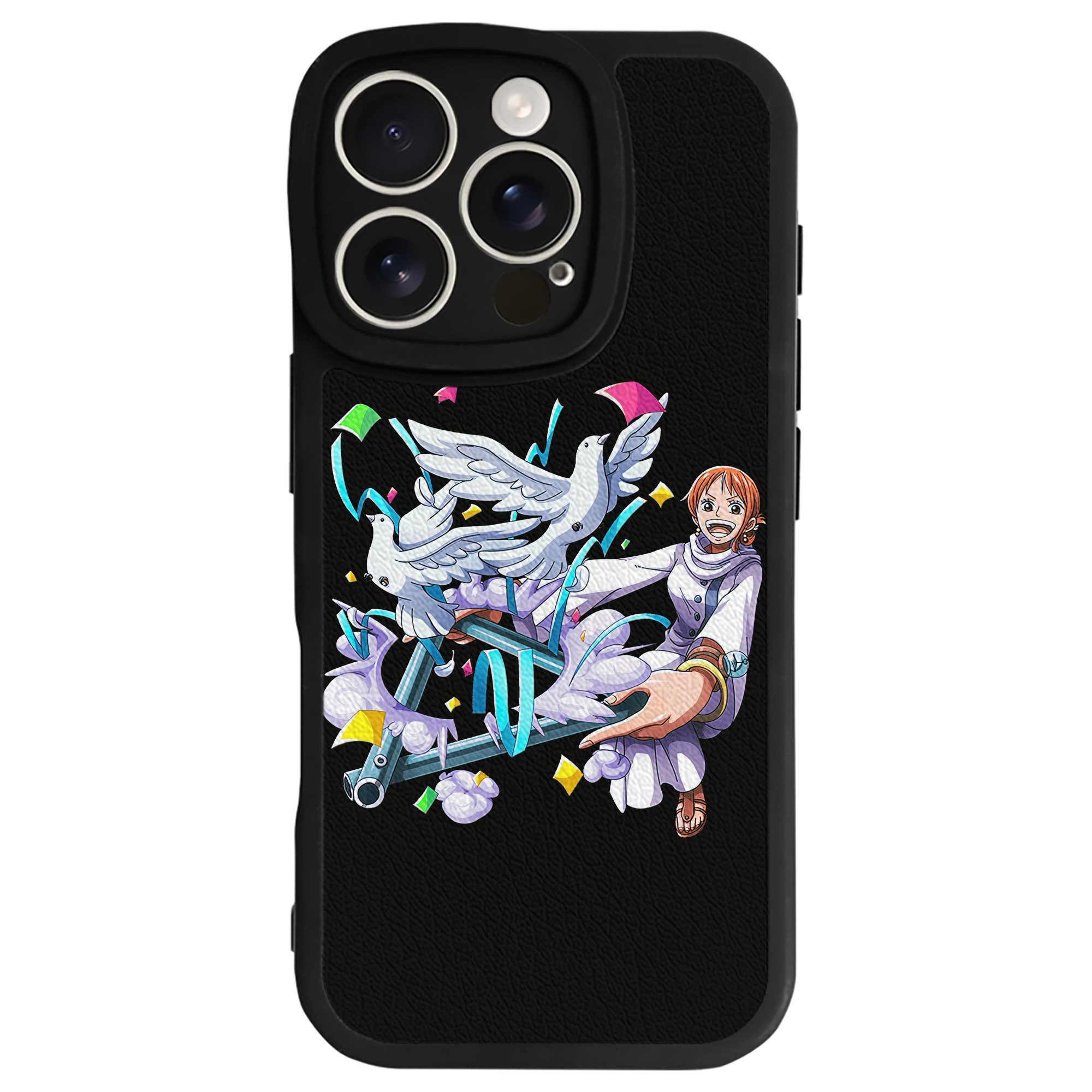 （画像用） ワンピース ナミ ONE PIECE Nami 【iPhone 16シリーズ対応】シリコンスマホケース（レザー調） 材質：シリコン